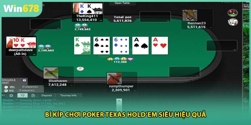 Bí kíp chơi Poker Texas Hold’em siêu hiệu quả